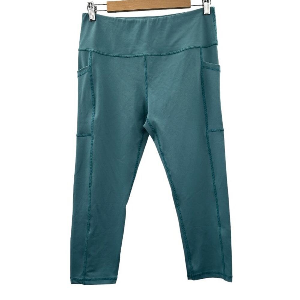 Constantly Varied Gear CVG Teal Blue High Rise Capri Crossfit Leggings Size L